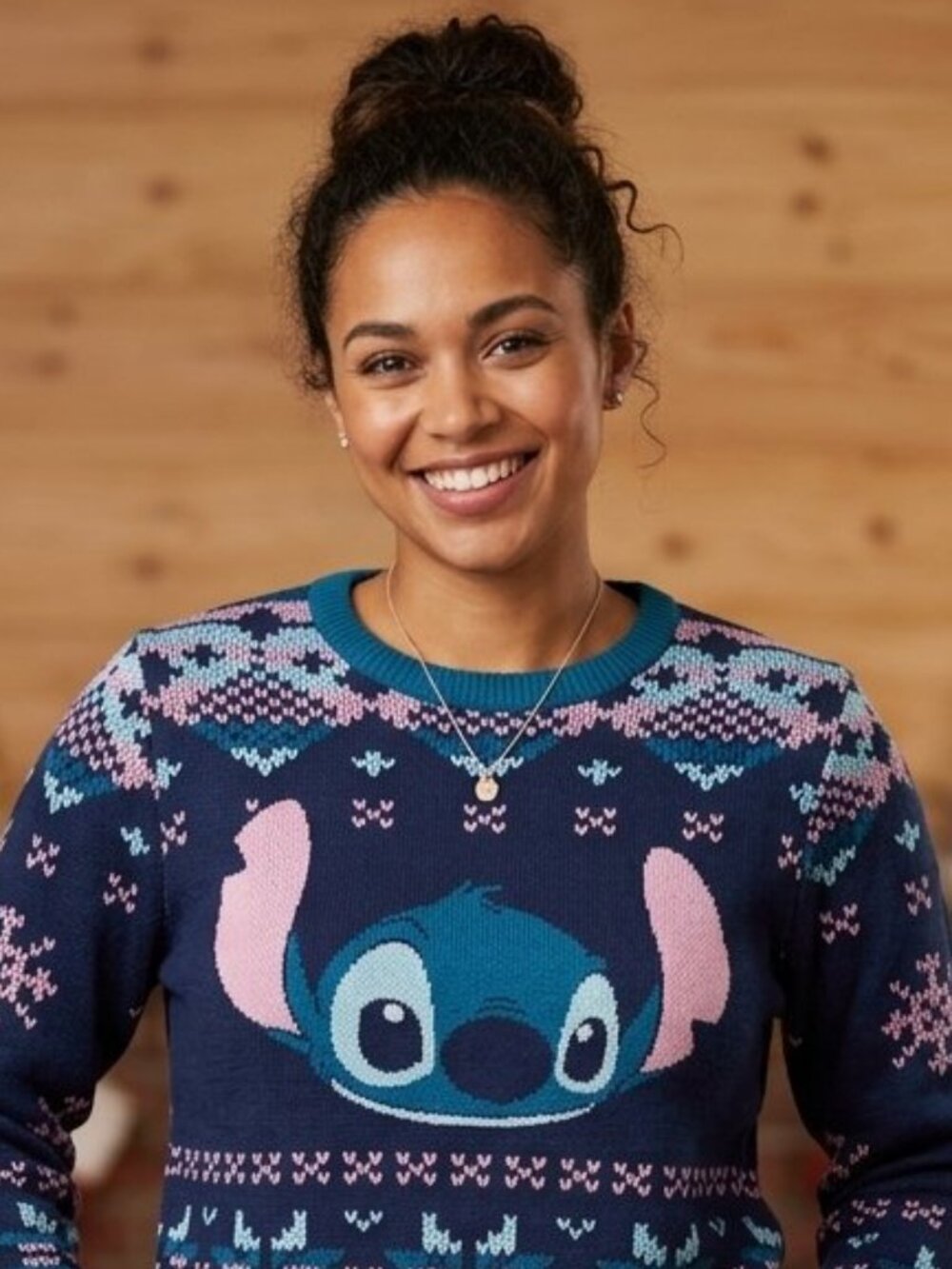 Men’s Disney Stitch Holiday Knit Sweater - Size L
